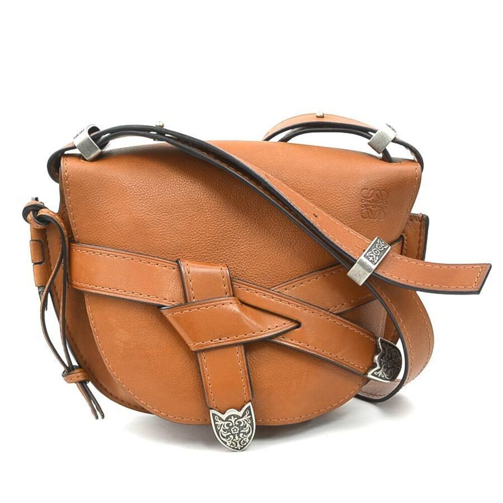 Loewe Shoulder Bag Gate Western Leather Brown